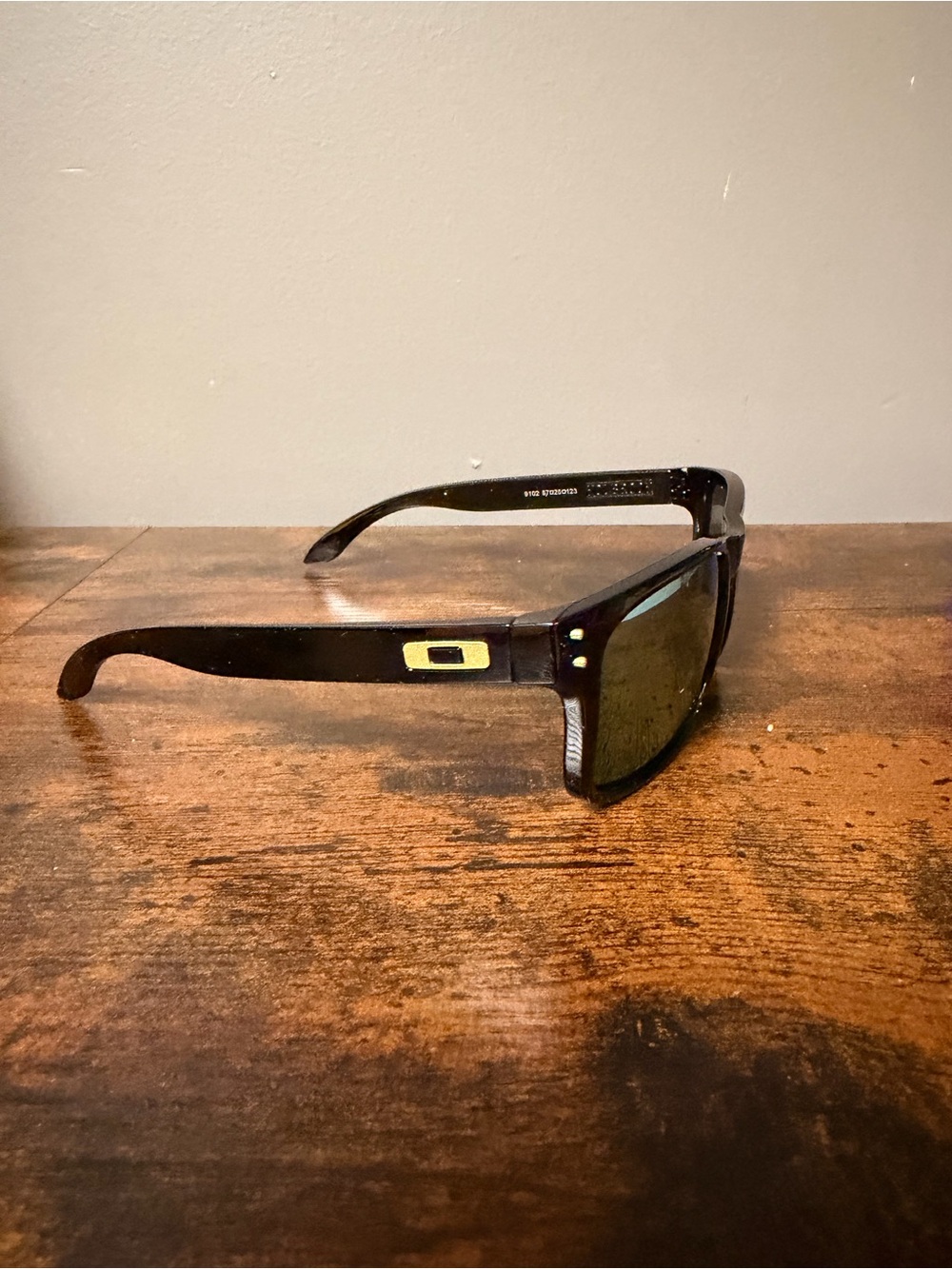 Oakley Holbrook-Style Sunglasses in Black with Green Lenses